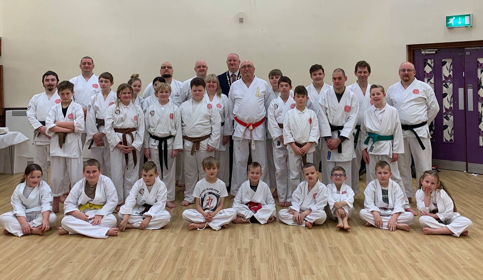 The karate class in the dojo